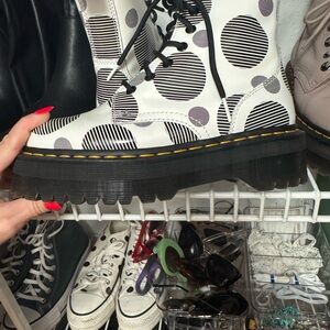 *DISCONTINUED* 
JADON BOOT POLKA DOT SMOOTH LEATHER PLATFORMS